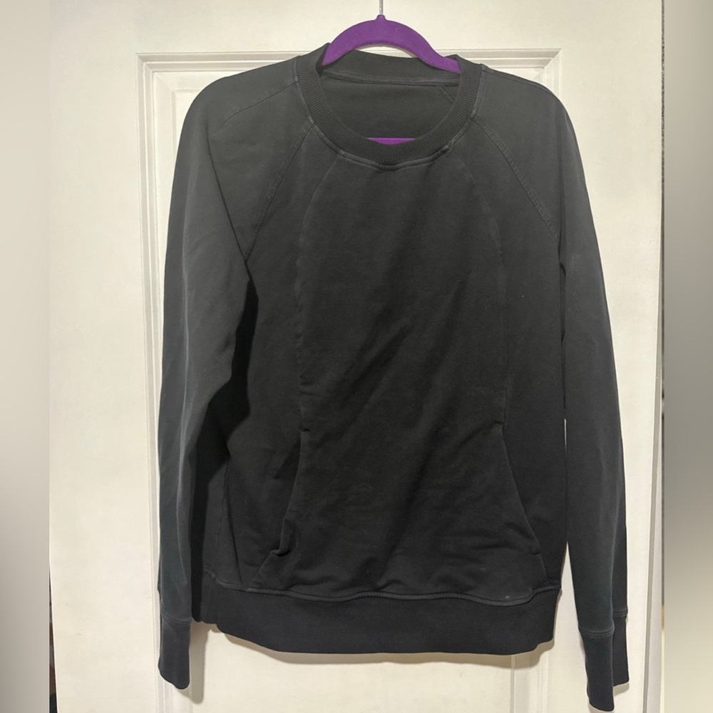 Lululemon Scuba Crew Sweatshirt Top in Black Size 12